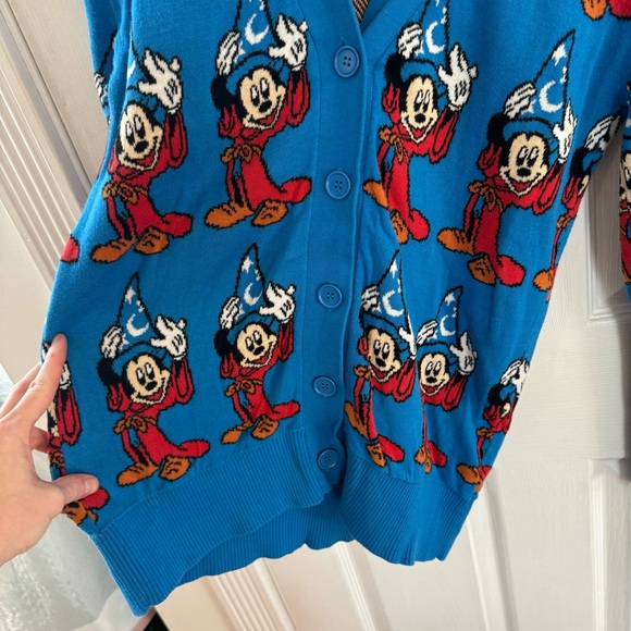 Disney 80th Anniversary Fantasia Sorcerer Mickey Button Cardigan Unisex M Rare - Picture 5 of 7